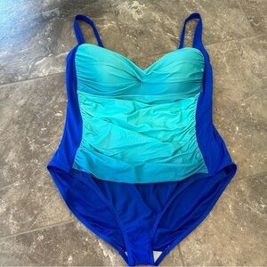 Sonnet Shores Blue Ombre One Piece Swimsuit size 24W